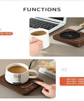 Game Changing Desk Essential Smart Electric Coffee Heated Coaster With Precise Thermostatic Heat Control Adjustable From Forty To Seventy Five Degrees mug pad with touch controls and coffee mug.