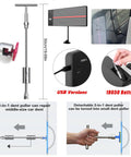 Pro DIY PDR Dent Repair Kit With 148 Pieces Dent Puller And LED Light Board showing USB and battery features