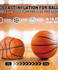 Portable Tire Inflator Cordless Air Pump With Auto Shut Off And 150 PSI Capacity inflating basketball in gym