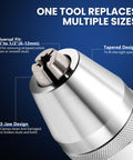Heavy Duty Stud Extractor Set for Damaged Bolts and Studs, Removes 1/4 to 1/2 Inch Fasteners, Compatible With Impact Wrenches