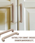 Beech Wood Drawer Pulls Unfinished Cabinet Handles For Kitchen Cupboards Dresser Wardrobes And Closets installed on cabinet doors