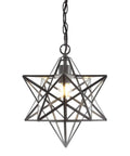 12-Inch Oil Rubbed Bronze Moravian Star LED Pendant Light With Clear Glass, Metal Hanging Lantern for Kitchen Island, Entryway or Foyer
