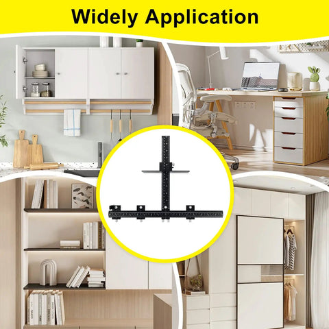 Precision Aluminum Hardware Drilling Jig Drill Template For No Sweat Cabinet Pull Setup With Built In Sight Lines in various applications.