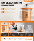 SICOPRO disposable cup system for HVLP spray guns showing faster color changes with no cleaning, 550ml plastic container.