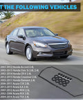 Leak-Proof Valve Cover Gasket Set For 2.0L 2.3L 2.4L Honda Accord Civic CR-V Element Crosstour Acura CSX ILX RDX RSX TSX Replaces VS50614R 12341-R40-A00 Oil Seal Kit That Stops Leaks And Creeping Oil Drips. Fitment chart with Honda Accord and gasket kit.