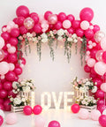 Hot Pink Balloons 154pc Set In 18, 12, 10, And 5 Inch Latex For A Lit Balloon Arch Kit And Garland, Magenta Pink Party Decor