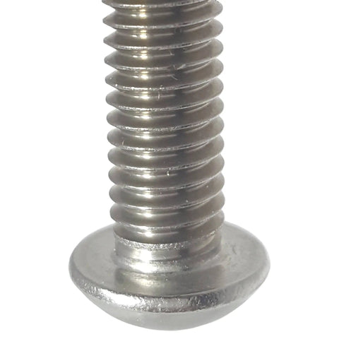 Close-up of Hardcore 18 8 Stainless Steel Button Head Socket Cap Screws 1/2-20 X 2 Inch Fully Threaded Hex Drive Bolt.