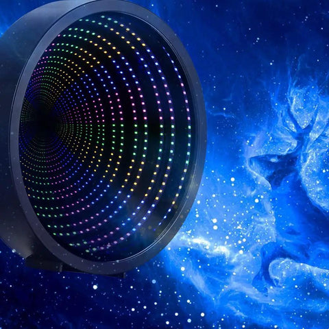Infinity Mirrors Tunnel Lights LED Night Light 3D Wall Lamp Desk Decor with glowing illusion mirror effect for ambient decor