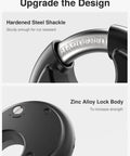 4 Digit Keyless Combination Lock Tough As Nails Padlock With Hardened Steel Shackle for sheds, fences, black weatherproof design
