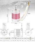 Diagram showcasing 1/10 Scale RC On-Road Car Brushless Motor 3650 5900KV Waterproof 3.175mm Shaft Four Pole Twelve Slot High Torque CNC Machined 6061-T6 Heat Sink