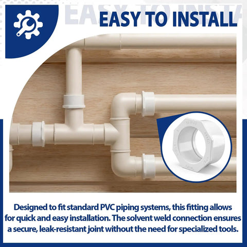 10 Pcs 2 Inch By 1 And A Half Inch PVC Reducer Bushing Pipe Fittings Spigot To Socket Sch 40 in plumbing installation