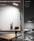 10X Rectangular Lighted Magnifier With Clamp Three Arm Design And Five Color Modes illuminating desk