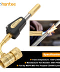 Propane MAPP Gas Turbo Torch With Self Ignition Trigger Adjustable Regulator Detachable Tips Pro Grade And Compatible With MAP Pro CGA600 Cylinders for welding