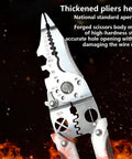 Close-up of Heavy Duty Stainless Steel Wire Stripping Pliers with thickened head and ergonomic grip for cutting and stripping wires.