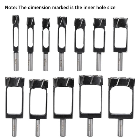 Premium High Carbon Steel Wood Plug Hole Cutter Bit Delivers Straight Shooter Accuracy With Zero Drag For Smooth Tenon Finishing And Heavy Duty Furniture Repair Built Tough For Quick Setup On Any Standard Drill Driver Press At Thirty Five Mm with inner hole size markings.