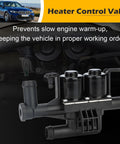 Oem Grade Heater Control Valve Water Flow Regulator Fits Bmw F01 F02 F10 5 7 Series, black plastic with inlets and outlets.