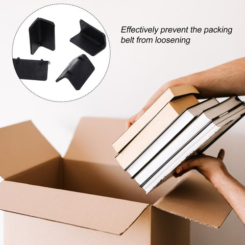 Heavy Duty Black Plastic Corner Protectors For Shipping Straps And Pallet Edges with books and box for transport