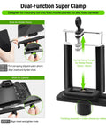 Dual-Function Super Clamp with Deluxe Metal Telescope Mount All In One Phone And Camera Universal Adapter for optics