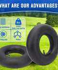 Heavy Duty 15x6.00-6 Inner Tube With TR-13 Straight Valve shown with features like aging resistance and strong grip