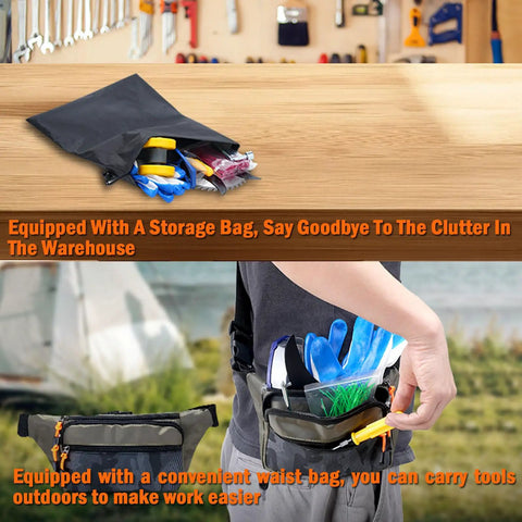 Heavy Duty 13 Inch Electric Weed Wacker And Cordless String Trimmer With 4 In 1 Lawn Edger Function Lightweight Grass Cutter For No Sweat Yard Work And Fast Edge Cleanup in a storage bag and waist bag.