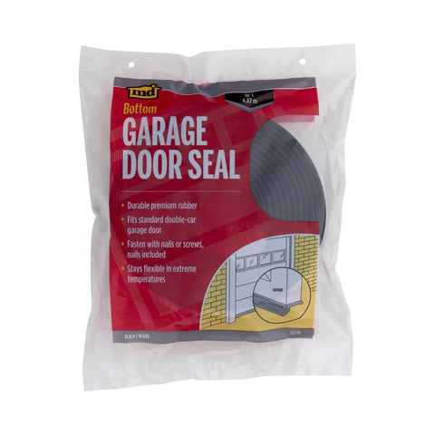 16 Ft Black Rubber Garage Door Bottom Seal With Nails Included Weatherproof Draft And Moisture Barrier packaging