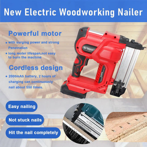 Ergonomic Grip Cordless 21 Volt 2 In 1 Brad Nailer With Adjustable Depth And Bright Work Light To Skip The Guesswork And Deliver Knockout Results On Furniture And Home Reno Projects