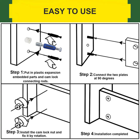 115 Piece Ironclad Cam Lock Hardware Kit With Eccentric Cam Nut And Quick Screws For No Stress Furniture Fix Perfect For Drawers Dressers And Cabinets Built Tough With Reliable One Hand Install Design