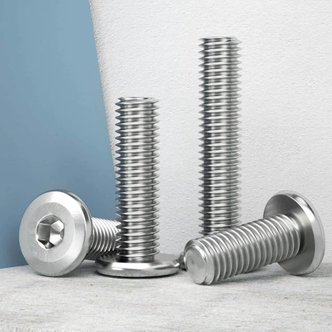 Flat Head Hex Socket Cap Screws Bolts Quarter Inch By Twenty Size, Three Quarter Inch Length, 304 Stainless Steel 18 8 Bright Finish