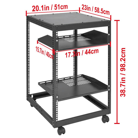 Heavy Duty 20U Server Cabinet With Smooth Rolling Casters And Adjustable Depth Rock Solid Network Equipment Rack For Wall Or Floor AV Gear Setups Built Like A Tank Carbon Steel