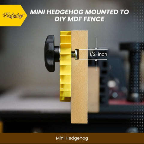 Vertical Table Saw Fence Featherboard Hold Down For Router Tables Quick Adjustment Spiral Grip Clamp with Mini Hedgehog on MDF fence