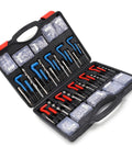 Helicoid Thread Repair Kit Pro Grade 261-Piece Set with 220 Inserts in open storage box showing tools and inserts
