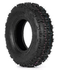 4.10 3.50 6 Tire And Inner Tube Replacement For Lawn Mowers Snow Blowers ATVs Go Karts Hand Trucks Garden Trailers Utility Carts And 4 Wheelers Beefy Heavy Duty Rubber For Reliable Traction And Longevity, side view of the tire on white background.