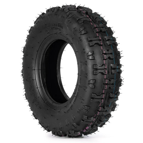 4.10 3.50 6 Tire And Inner Tube Replacement For Lawn Mowers Snow Blowers ATVs Go Karts Hand Trucks Garden Trailers Utility Carts And 4 Wheelers Beefy Heavy Duty Rubber For Reliable Traction And Longevity, side view of the tire on white background.