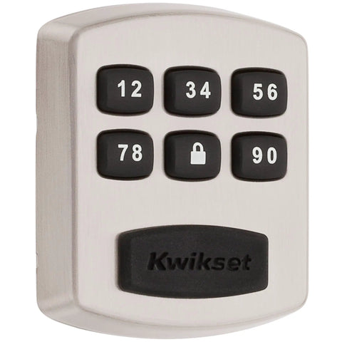 Keyless Entry Deadbolt Electronic Door Lock With Six Button Keypad For Garage Or Side Door No Key To Lose Satin Nickel One Touch Locking