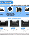 Step-by-step guide for Premium Soundproof Bed Tent With Acoustic Foam Blackout Canopy showing foam assembly instructions.