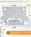 Hella Solid Galvanized Steel Bed Frame Mounting Plates Replacement And Rustproof Short Screws For Heavy Duty Furniture Assembly and Secure Bedroom Repairs That Stay Locked, showing dimensions and design.