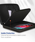 Inside view of Premium Hella Protective 11 Inch iPad Portfolio Sleeve Case Fits All Recent Apple Tablet Models With Ultra Cushioned Interior.