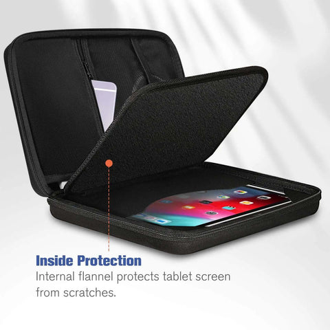 Inside view of Premium Hella Protective 11 Inch iPad Portfolio Sleeve Case Fits All Recent Apple Tablet Models With Ultra Cushioned Interior.