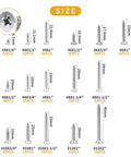 Built Tough 304 Stainless Steel Wood Screws And Self Tapping Assortment Kit featuring various sizes and counts for versatile use.