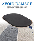 8 Pack Large Furniture Sliders for Carpet and Hardwood Floors, 9.5 by 5.75 in, shown protecting different floor types.