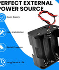 Kickstart Your Diy Electronics Projects With This Solid Gear Four Pack Aa Battery Holder Case Kit Featuring 3V 6V 9V 12V Options with pre-attached wires.