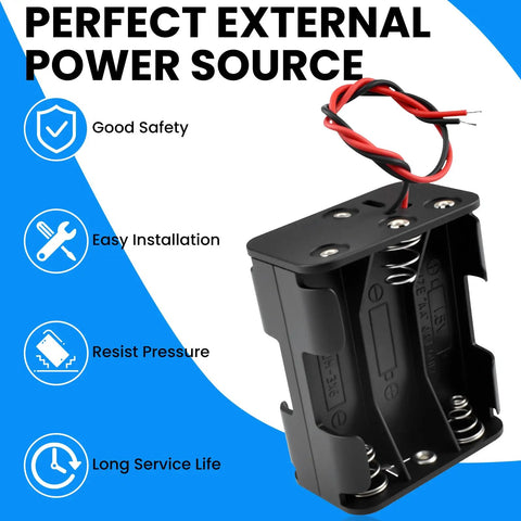Kickstart Your Diy Electronics Projects With This Solid Gear Four Pack Aa Battery Holder Case Kit Featuring 3V 6V 9V 12V Options with pre-attached wires.