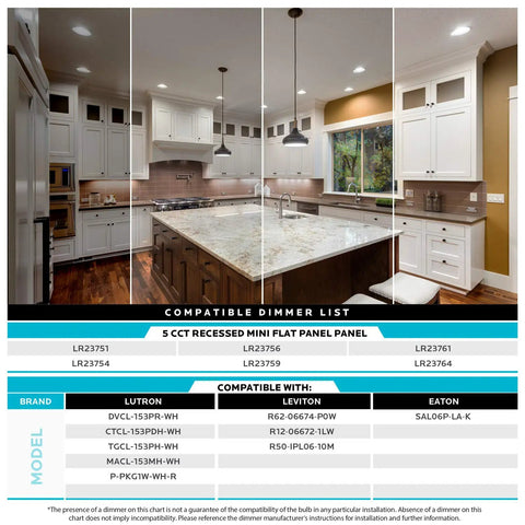 Modern kitchen with installed 6 Inch Ultra Thin LED Recessed Light With J-Box 12W Color Temperature Selectable