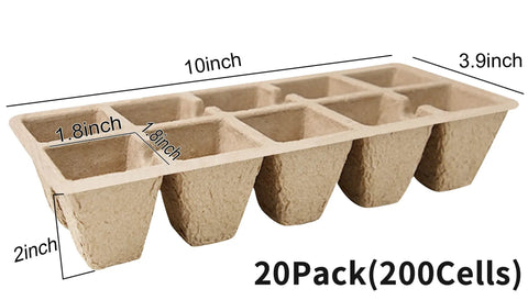 Dimensions of Eco Friendly 200 Cell Seed Starter Tray Kit With Biodegradable Peat Pots, 20 Pack, 200 Plant Labels, 2 Seed Planting Tools And 1 Spray Bottle For Super Easy Seedling Start shown in inches