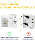 Heavy Duty Multi Plug Wall Outlet Extender Pack With Six AC Receptacles And Four USB Ports Delivering 20W Fast Charge showcasing secure and easy installation.