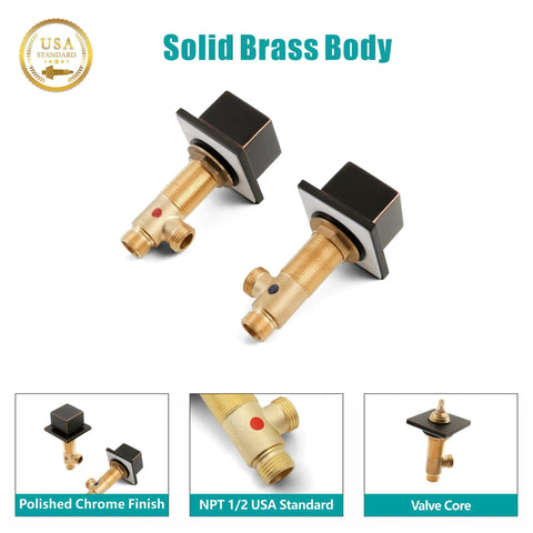 Solid brass valve components for Waterfall LED Bathroom Faucet In Oil Rubbed Bronze, 8 Inch Widespread Vanity Sink Faucet With Two Handles