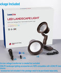Eight Pack Dimmable LED Landscape Spotlights Outdoor Low Voltage 12 To 24V AC DC Wall Wash Lights 2W 5W 12W 180lm 450lm 900lm Aluminum IP65 Waterproof Warm White 3000K ETL Listed For Trees And Gardens packaging with accessories