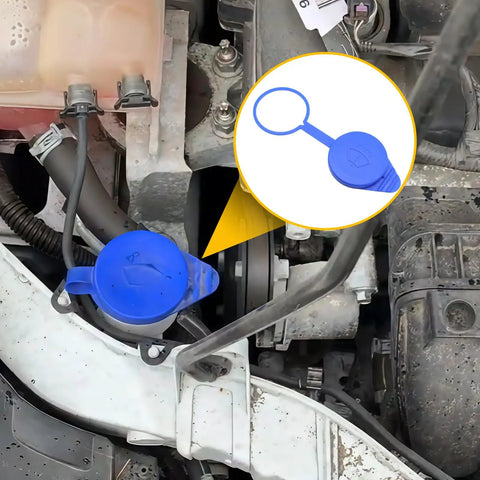 Windshield Washer Fluid Reservoir Cap Fits Ford Focus 2012 2018 And Transit Vans 2015 2022 installed in engine compartment