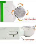 LED Emergency Light And Exit Sign Combo With Back Up Battery Green Exit Sign UL Certified 360-degree rotation view