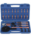 36 In 1 Blind Hole Bearing Puller Kit With Inner Outer Bearing Separator Set And Gear Splitter Pull Tool in blue storage box